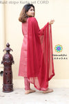 Rust Stripe Kurta Set Cord Sets