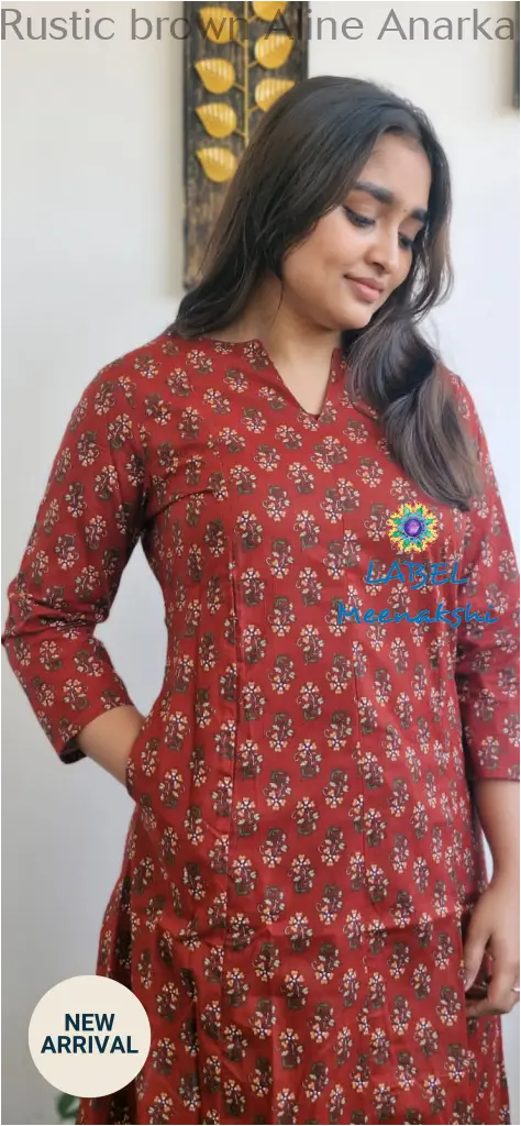Rustic brown Aline anarkali kurta KURTAS