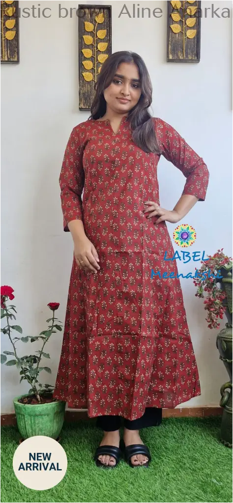 Rustic brown Aline anarkali kurta KURTAS