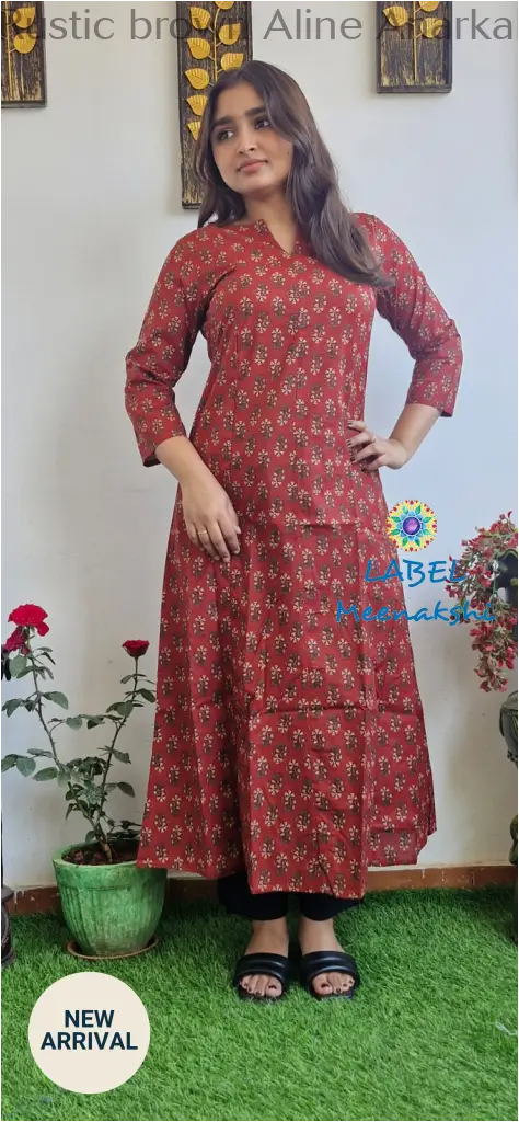 Rustic brown Aline anarkali kurta KURTAS