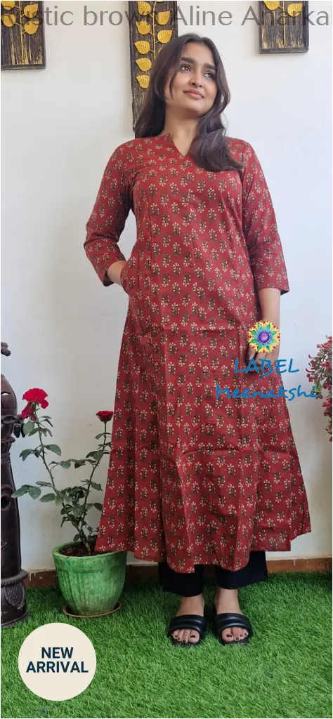 Rustic brown Aline anarkali kurta KURTAS