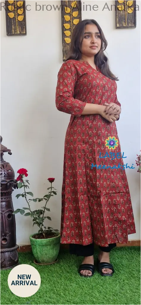 Rustic brown Aline anarkali kurta KURTAS