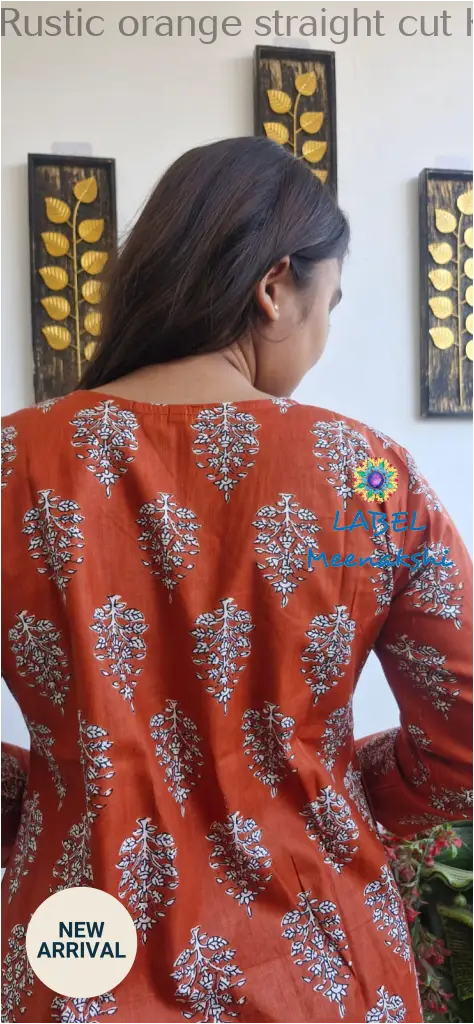 Rustic orange straight cut kurta KURTAS