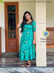 Seagreen & Black Summer Floral Anarkali Anarkali