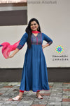 Teel Blue With Banaras Anarkali Sets