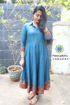 Teal Plain Anarkali Anarkali