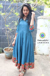 Teal Plain Anarkali Anarkali
