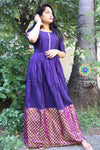 Violet Long Zari Dress Ethnic