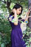 Violet Long Zari Dress Ethnic