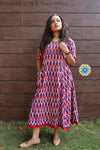 Wine Ikkat Fit & Flare Dress Casuals