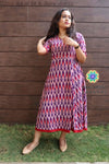 Wine Ikkat Fit & Flare Dress Casuals