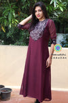 Wine Sequence A Line Kurta Limited Edition