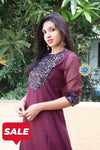 Wine Sequence A Line Kurta S Limited Edition