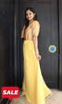 Yellow And Golden Beige Skirt Crop Top Skirts & Tops