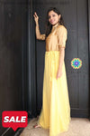 Yellow And Golden Beige Skirt Crop Top Skirts & Tops