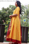 Yellow & Merron Anarkali With Duppatta Sets