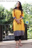 Yellow Tassel Zari Kurta Kurtas