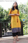 Yellow Tassel Zari Kurta Kurtas