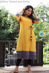 Yellow Tassel Zari Kurta Kurtas