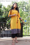 Yellow Tassel Zari Kurta Kurtas