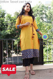 Yellow Tassel Zari Kurta S Kurtas